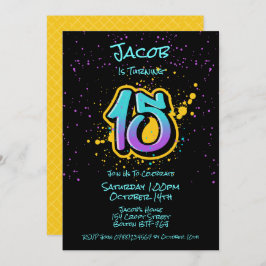 Graffiti Splatter Age Quince Invitaciones