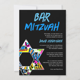 Graffiti Street Art Bar Mitzvah Invitaciones Perso