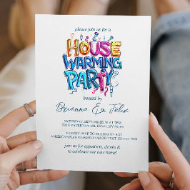 Graffiti Style House Warming Party Invitación