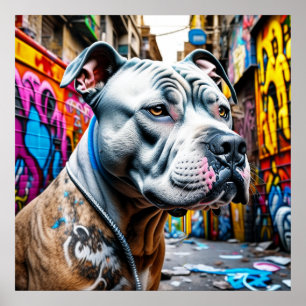 Graffiti urbano Arte callejero Brindle Pitbull Lov