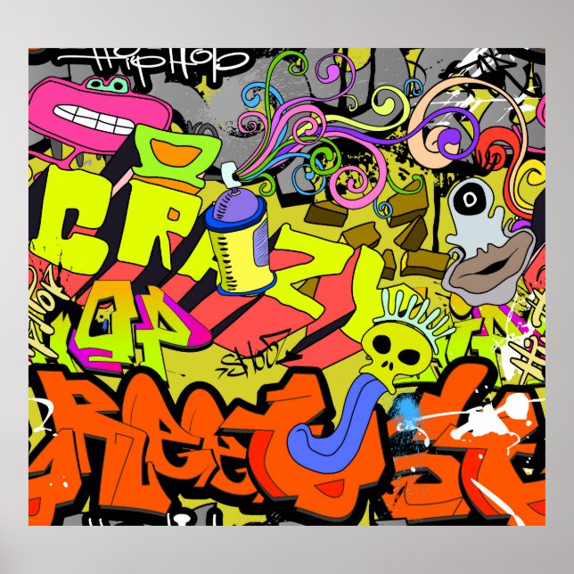 Graffiti urbano: Muro de arte vintage (Frente)