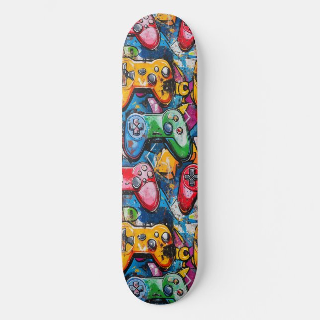 Graffiti Video Game Guay Diseñado Skateboard (Anverso)