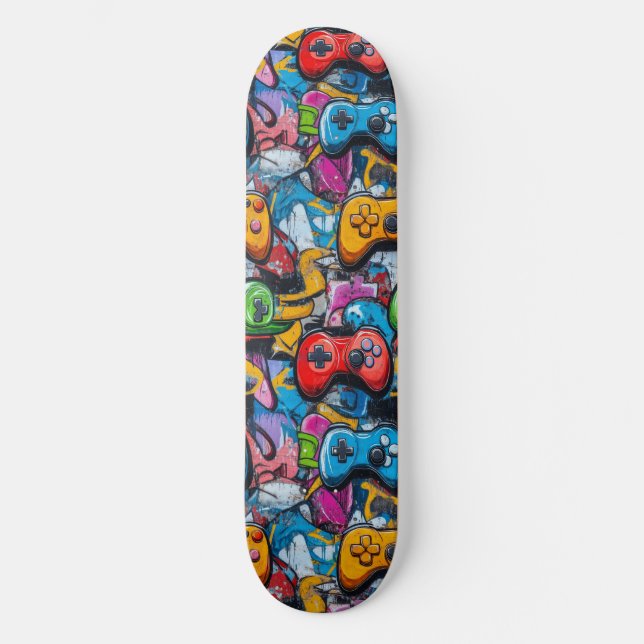 Graffiti Video Game Guay Diseñado Skateboard (Anverso)