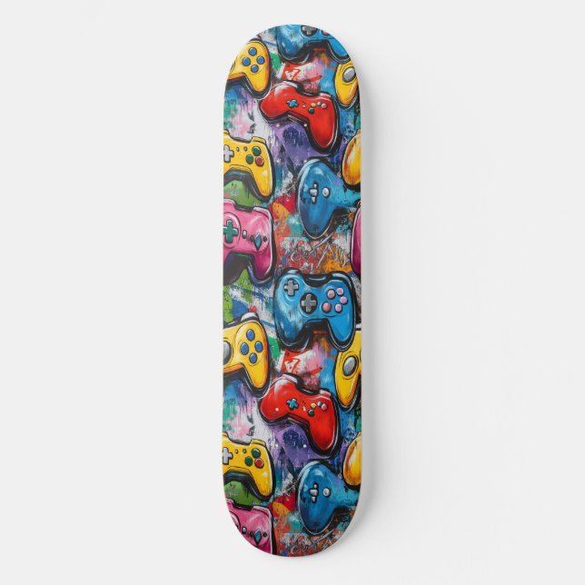 Graffiti Video Game Guay Diseñado Skateboard (Anverso)