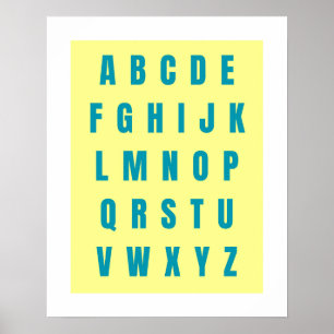 Gráfica ABC, Poster A a Z, sala de guardería arte