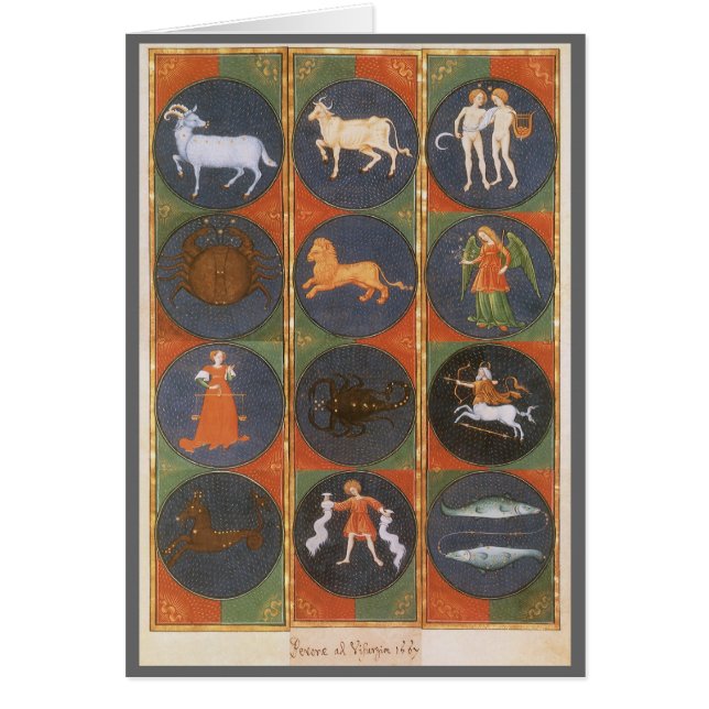 Gráfica celestial vintage, azodiaca astrológica, 1 (Frente)