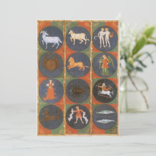 Gráfica celestial vintage, azodiaca astrológica, 1