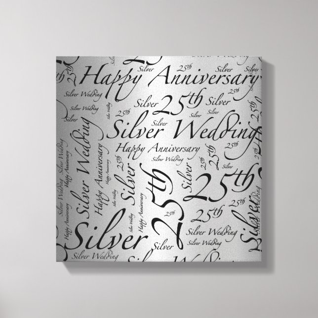 Gráfica de arte de palabras feliz 25° Aniversario (Anverso)