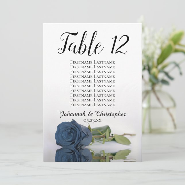 Gráfica de asientos de mesa de Rosa azul de acero  (Anverso de pie)