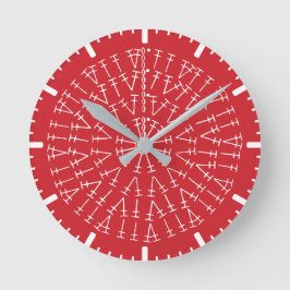 Gráfica de crochet rojo escarlata Fondo Reloj redo