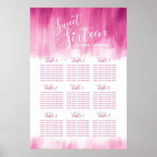 Gráfica de tabla de arte rosa rojo dulce de diecis