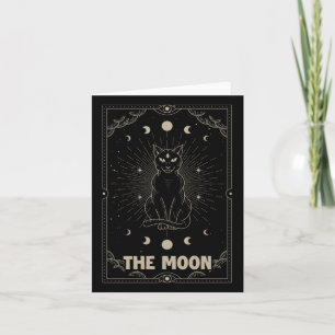 Gráfica De Tarjeta Tarot De Crescent Moon Cat Para