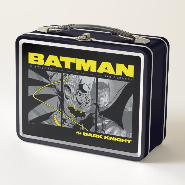 Gráfica de tres paneles de cómic de Batman (Anverso)