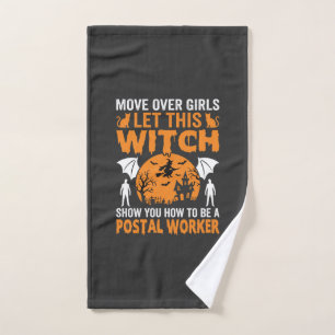 Gráfica Divertida de Gato Bruja Trabajadora Postal