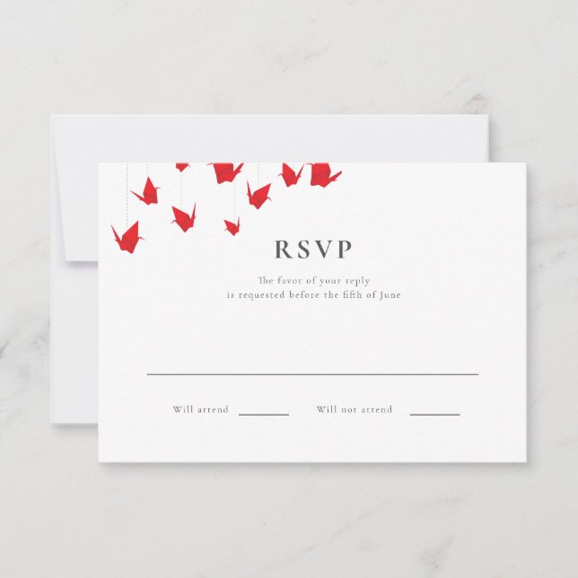 Gráficas de papel de origami Wedding RSVP (Anverso)