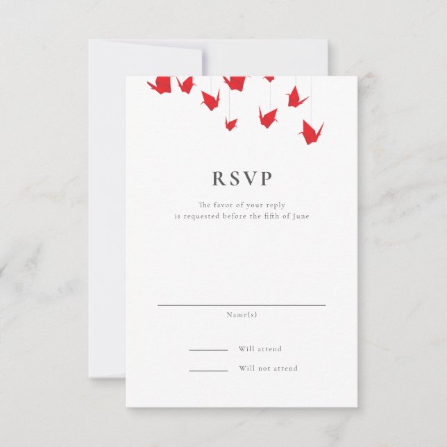Gráficas de papel de origami Wedding RSVP (Anverso)