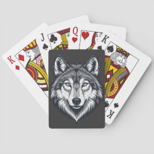 Gráfico clásico de carta de juego de lobo solitari