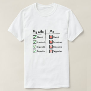 Gráfico comparativo entre marido y mujer Camiseta