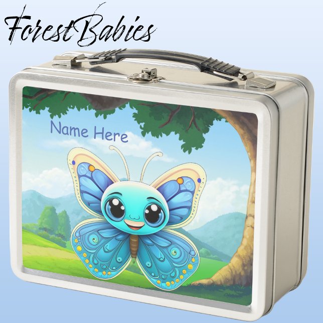 Gráfico de animales de la naturaleza de los niños  (Butterfly, Silver ForestBabies Lunch Box)
