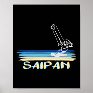 Gráfico de arte de línea de playa de kitesurf de S