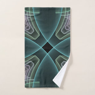 Gráfico de arte fractal geométrico Verde azulado m