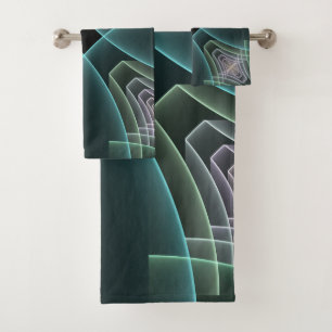 Gráfico de arte fractal geométrico Verde azulado m