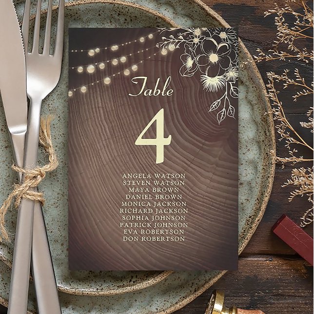 Gráfico de asientos Boda de las luces de madera y  (Subido por el creador)