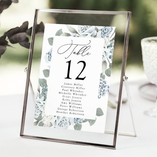 Gráfico de Asientos con Número de Mesa Floral Azul (Subido por el creador)