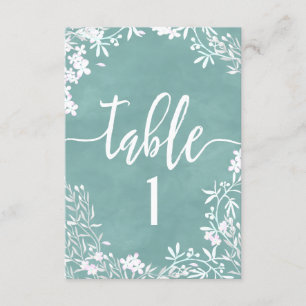 Gráfico de Asientos con Número de Mesa Floral Blan
