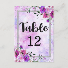 Gráfico de Asientos con Número de Mesa Floral Púrp