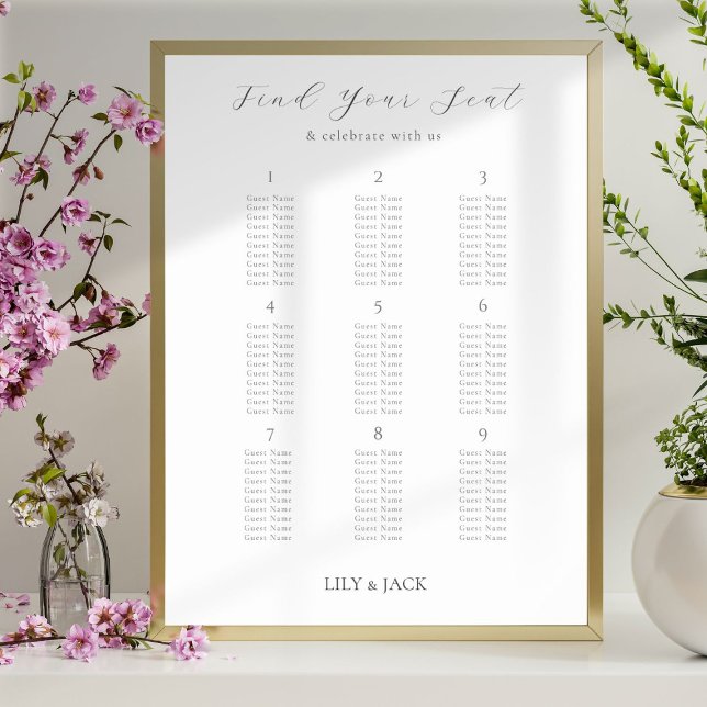 Gráfico de asientos de 9 Posters de Boda de tabla  (Subido por el creador)