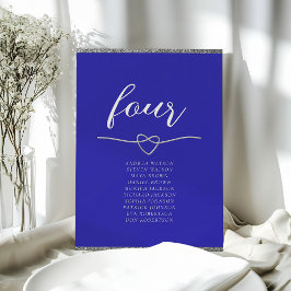 Gráfico de Asientos de Boda Azul Real Elegante