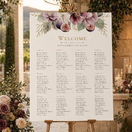 Gráfico de Asientos de Boda Botánico de Ciruela y 