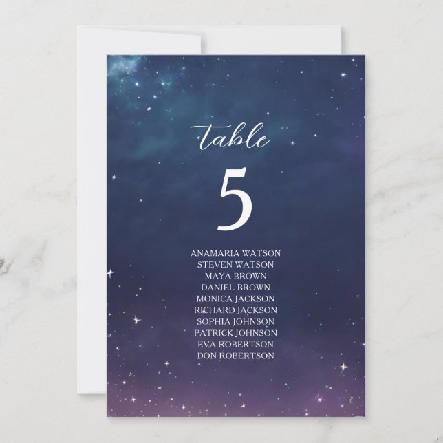 Gráfico de Asientos de Boda Celestial con Número d (Anverso)