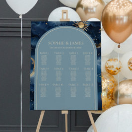 Gráfico de Asientos de Boda Celestial Elegante Blu