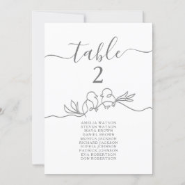 Gráfico de Asientos de Boda con Caligrafía Simple