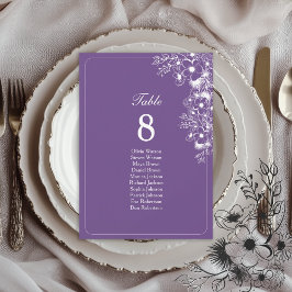 Gráfico de Asientos de Boda con Floral Púrpura