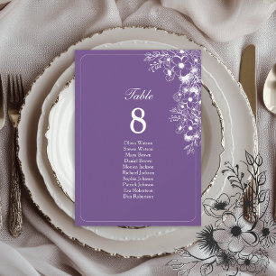 Gráfico de Asientos de Boda con Floral Púrpura