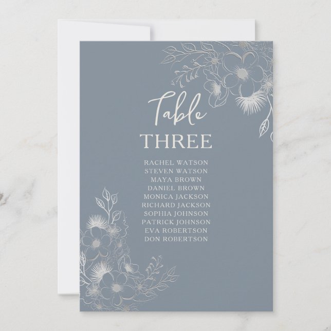 Gráfico de Asientos de Boda con Flores Silvestres  (Anverso)
