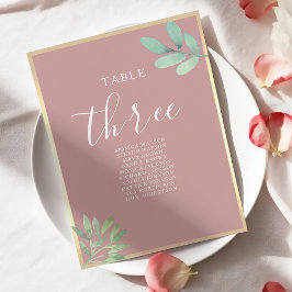 Gráfico de Asientos de Boda con Verde y Rosa Polvo