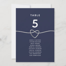 Gráfico de Asientos de Boda Corazón Azul Marítimo