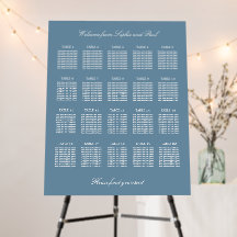 Gráfico de Asientos de Boda de 20 Mesas Dusty Blue