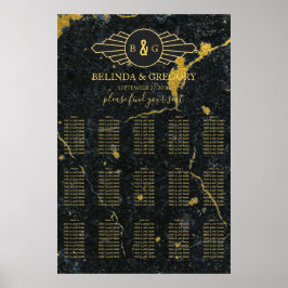 Gráfico de asientos de Boda de arte de mármol de o