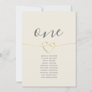 Gráfico de asientos de Boda de caligrafía dorada