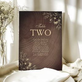 Gráfico de asientos de Boda de madera rústica