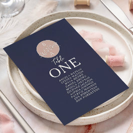 Gráfico de Asientos de Boda en Rosa y Azul Marino