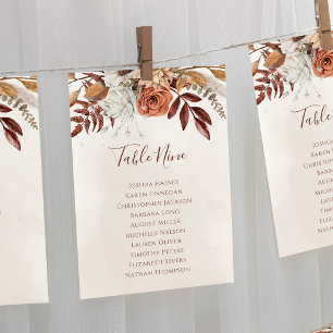 Gráfico de Asientos de Boda Floral Boho Otoño Plan