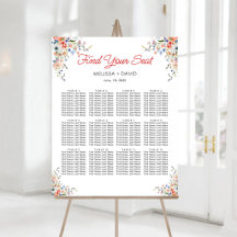 Gráfico de Asientos de Boda Floral Elegante