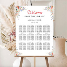 Gráfico de Asientos de Boda Floral Elegante