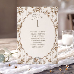 Gráfico de Asientos de Boda Floral Marrón y Crema 